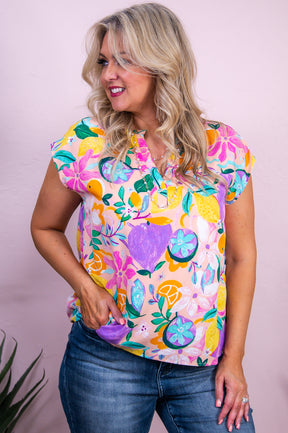 Memories In Focus Blush/Multi Color Floral Top - T10017BS