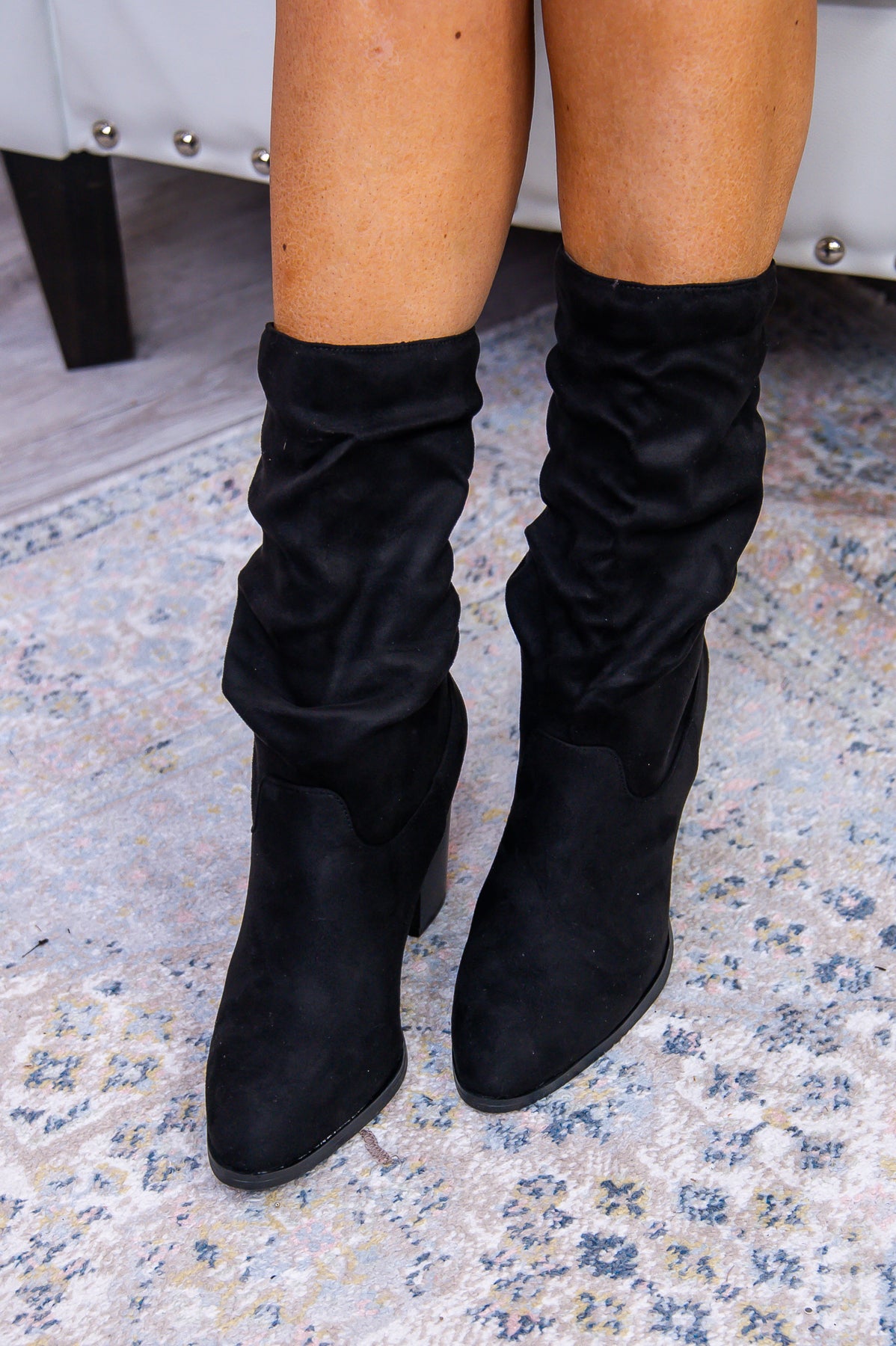 Leaves Are Falling And Boots Are Calling Black Solid Suede Boots - SHO2612BK