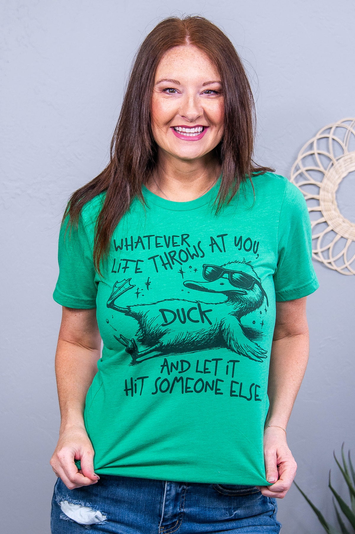 Whatever Life Throws At You Kelly Green Graphic Tee - A3785KG