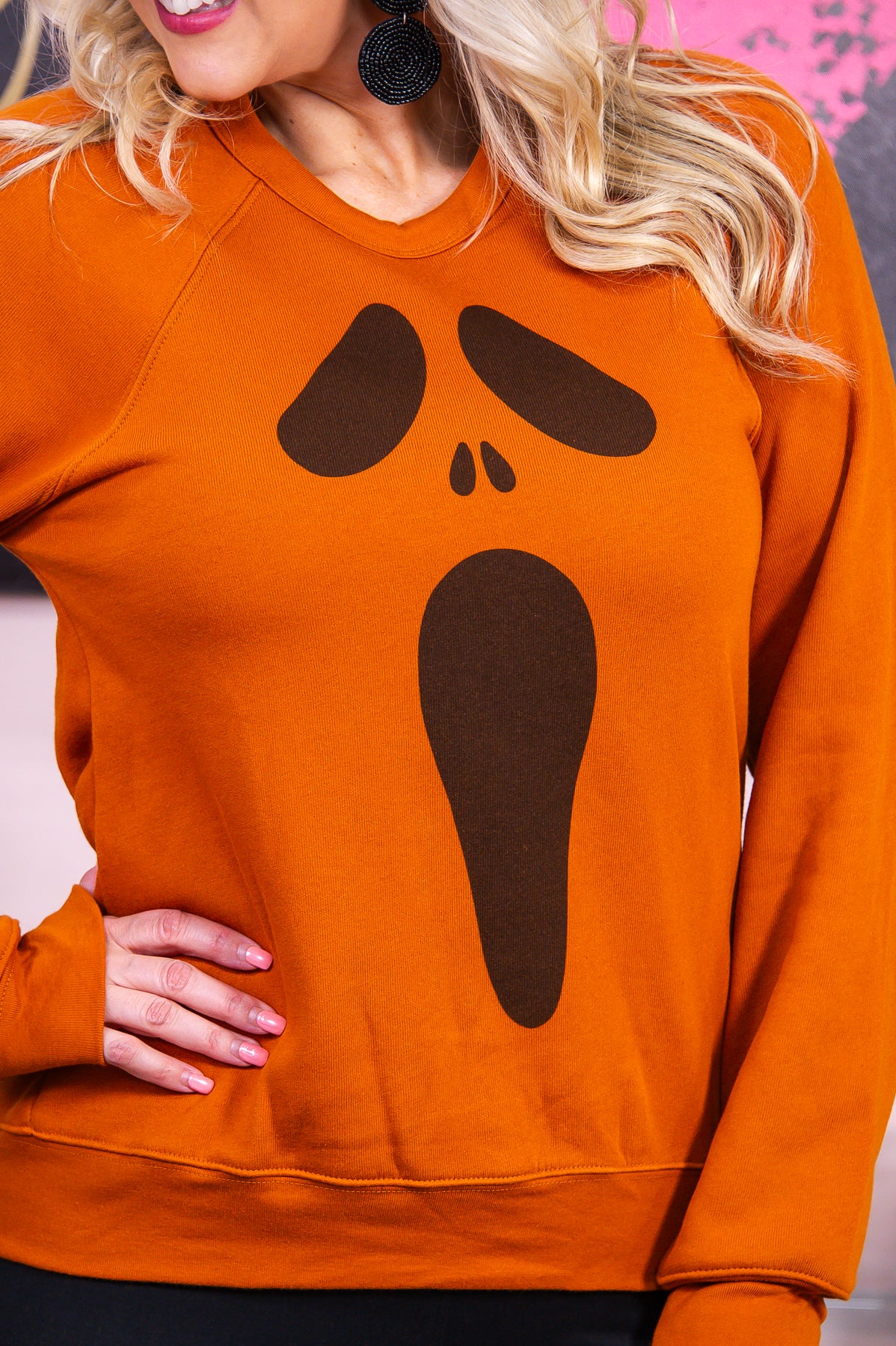 Ghost Face Autumn Graphic Sweatshirt - A2940AU