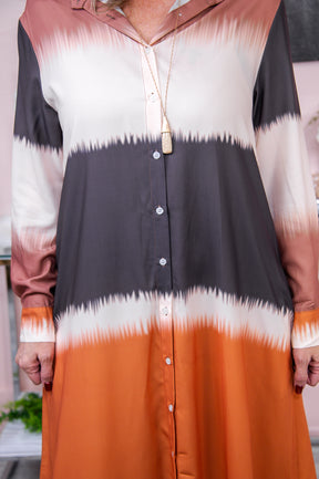 Unmatched Energy Mocha/Multi Color Tie Dye Maxi Dress - D4978MO