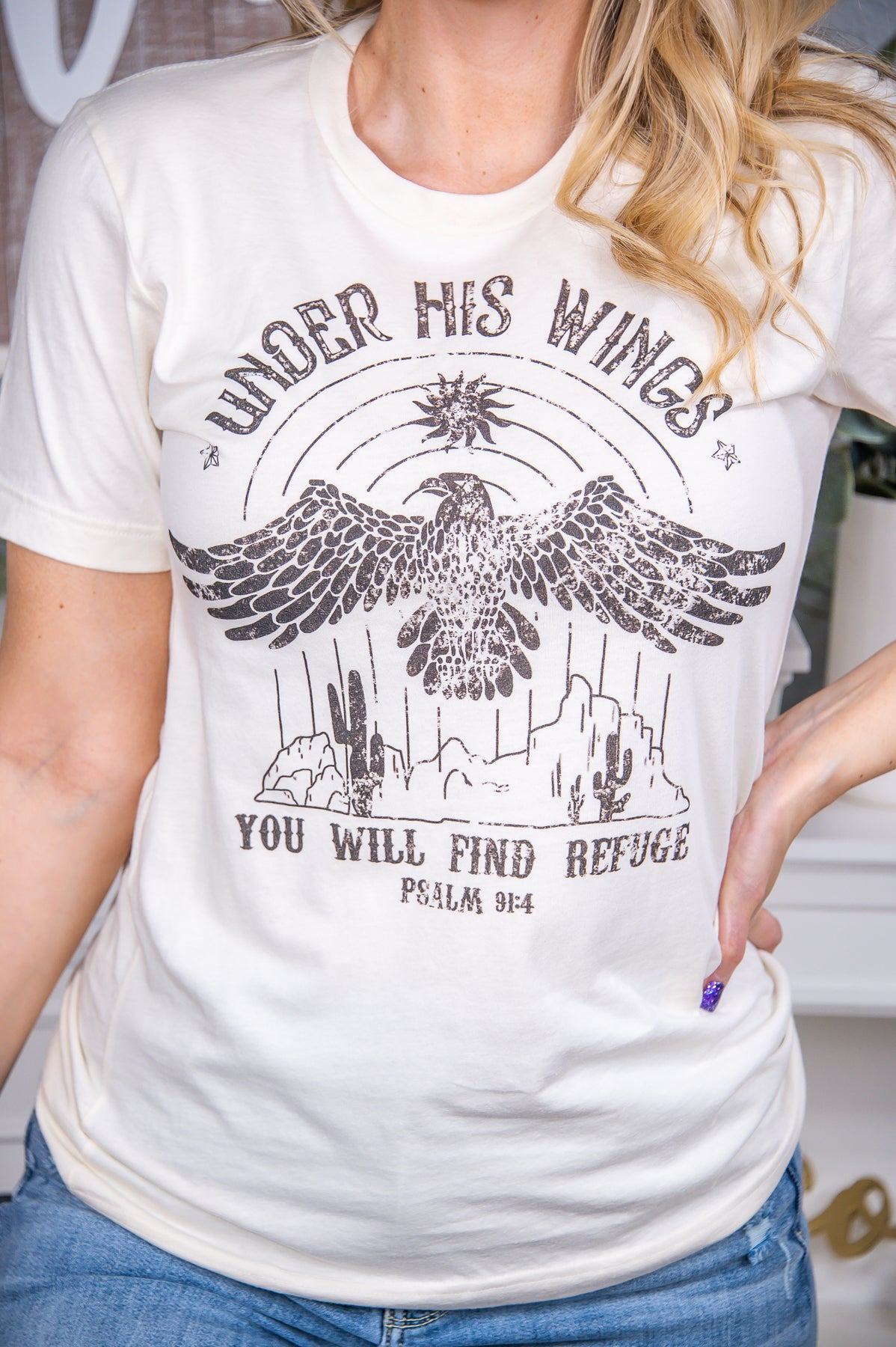 Under His Wing Natural Graphic Tee - A2743NA