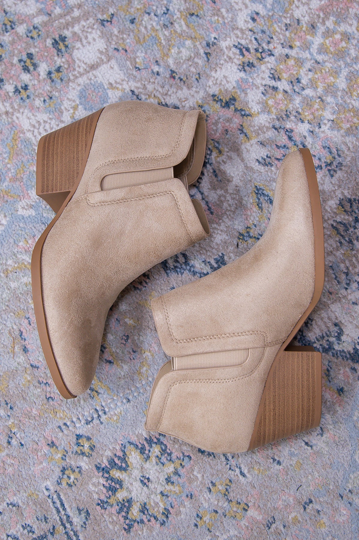 Let's Get Lost Together Sand Slip On Booties - SHO2618SD