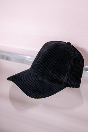 Black Corduroy Hat - HAT1483BK