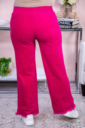 Couldn't Be Sweeter Fuchsia Solid Pants - PNT1475FU