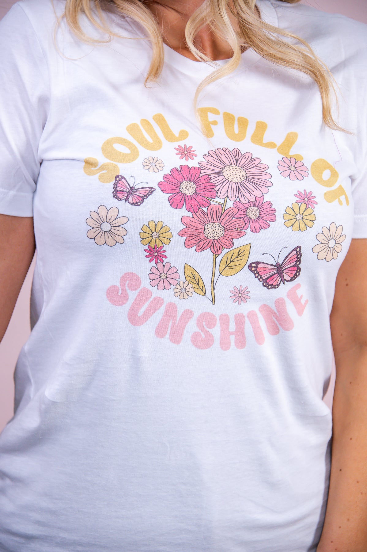 Soul Full Of Shine White Graphic Tee - A3265WH