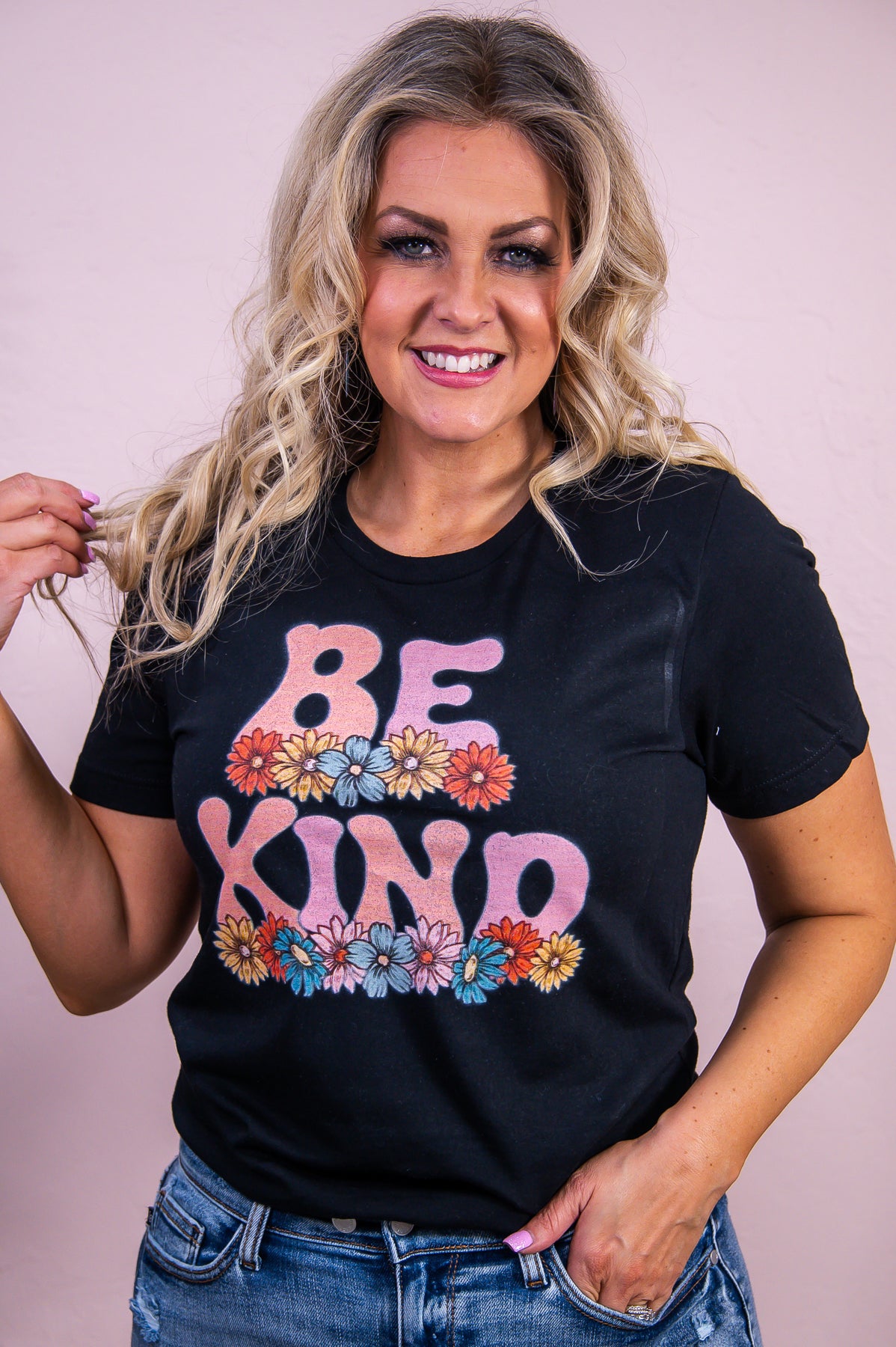 Be Kind Black Graphic Tee - A3261BK