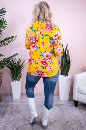 Promising Future Yellow/Multi Color Floral Top - T10068YE