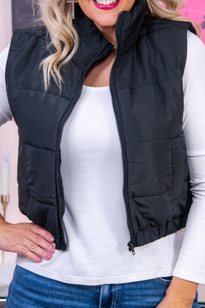 First Signs Of Fall Black Solid Vest - O4956BK