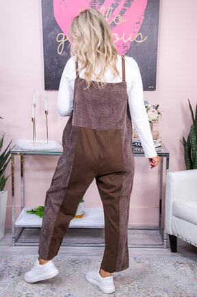 Chasing A Feeling Coffee/Multi Color/Pattern Overalls - RMP717CO