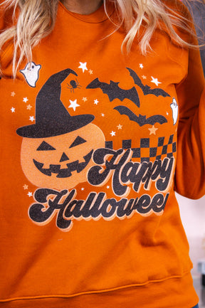Happy Halloween Autumn Graphic Sweatshirt - A2944AU