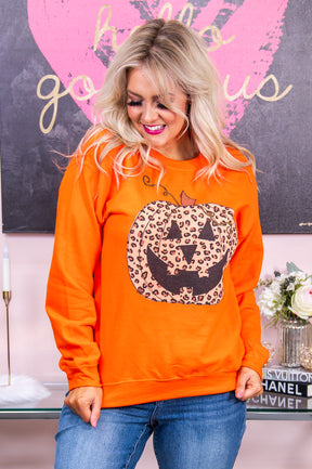 The Pumpkin Of My Pie Orange Graphic Sweatshirt - A2948OR