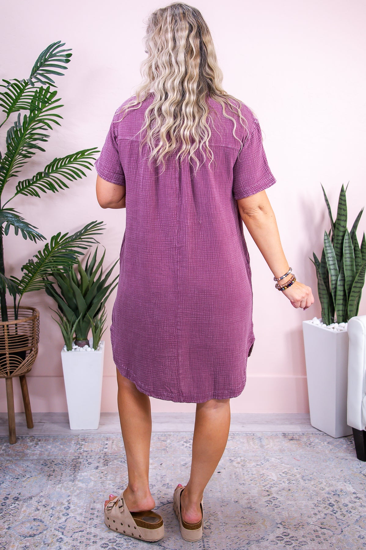 From This Moment Plum Solid Dress - D5208PL