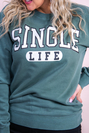 Single Life Alpine Green Graphic Sweatshirt - A3275AGN