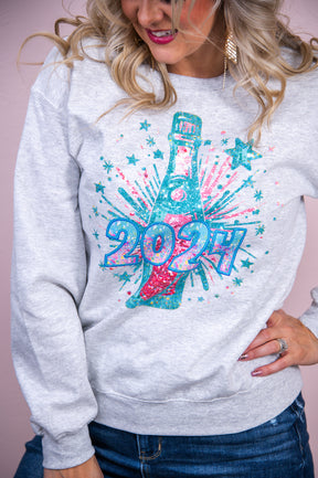 New Year, New Adventures Ash Graphic Sweatshirt - A3085AH
