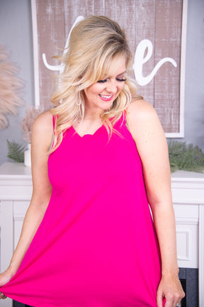 Moments In Style Fuchsia Solid Top - T7157FU