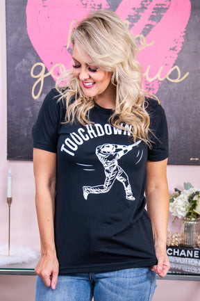 Tee for The Soul Touchdown Vintage Black Graphic Tee - A2960VBK Small