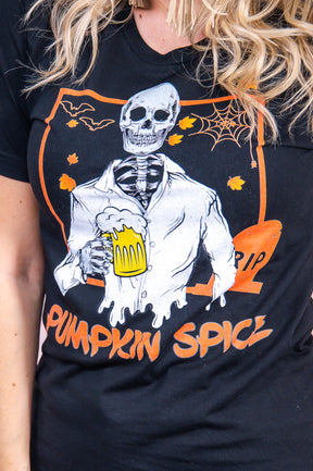 Pumpkin Spice Black Graphic Tee - A2961BK