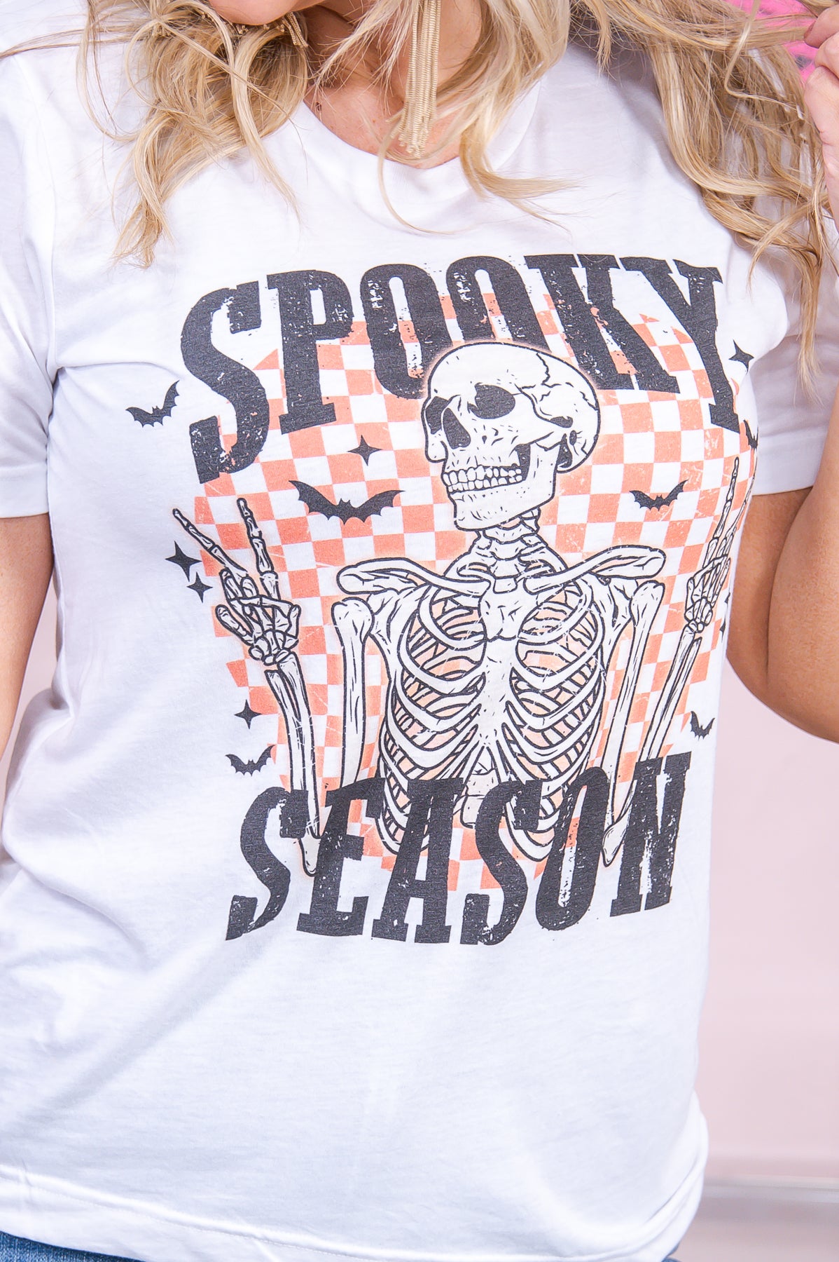 Spooky Season Solid White Graphic Tee - A2964WH