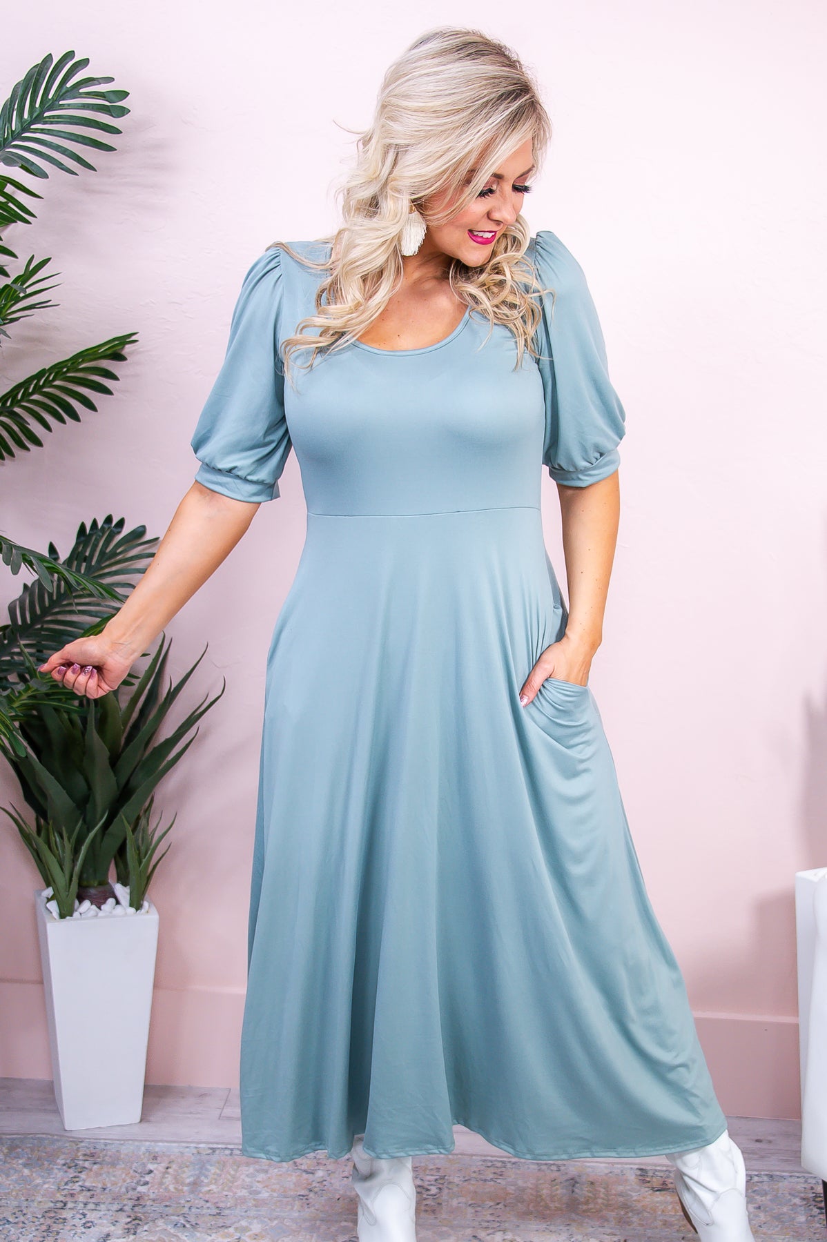 Rules Of Love Sage Solid Maxi Dress - D5078SG