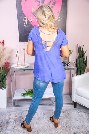 Always Standing Out Violet Solid Top - T7186VI