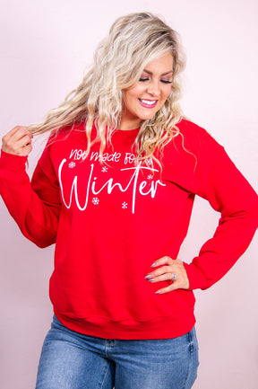 Not Made For Winter Red Graphic Sweatshirt - A3089RD