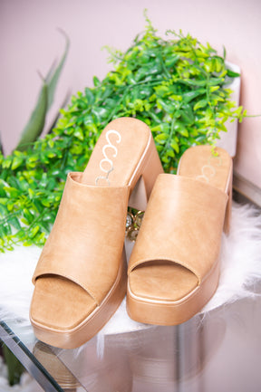 State Of Grace Camel Solid Slip-On Mules - SHO2592CA