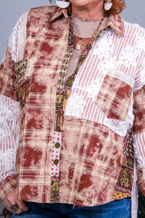 Pretty In Plaid Plaid/Crocheted Jacket - O5768RD