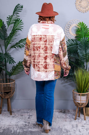 Pretty In Plaid Plaid/Crocheted Jacket - O5768RD