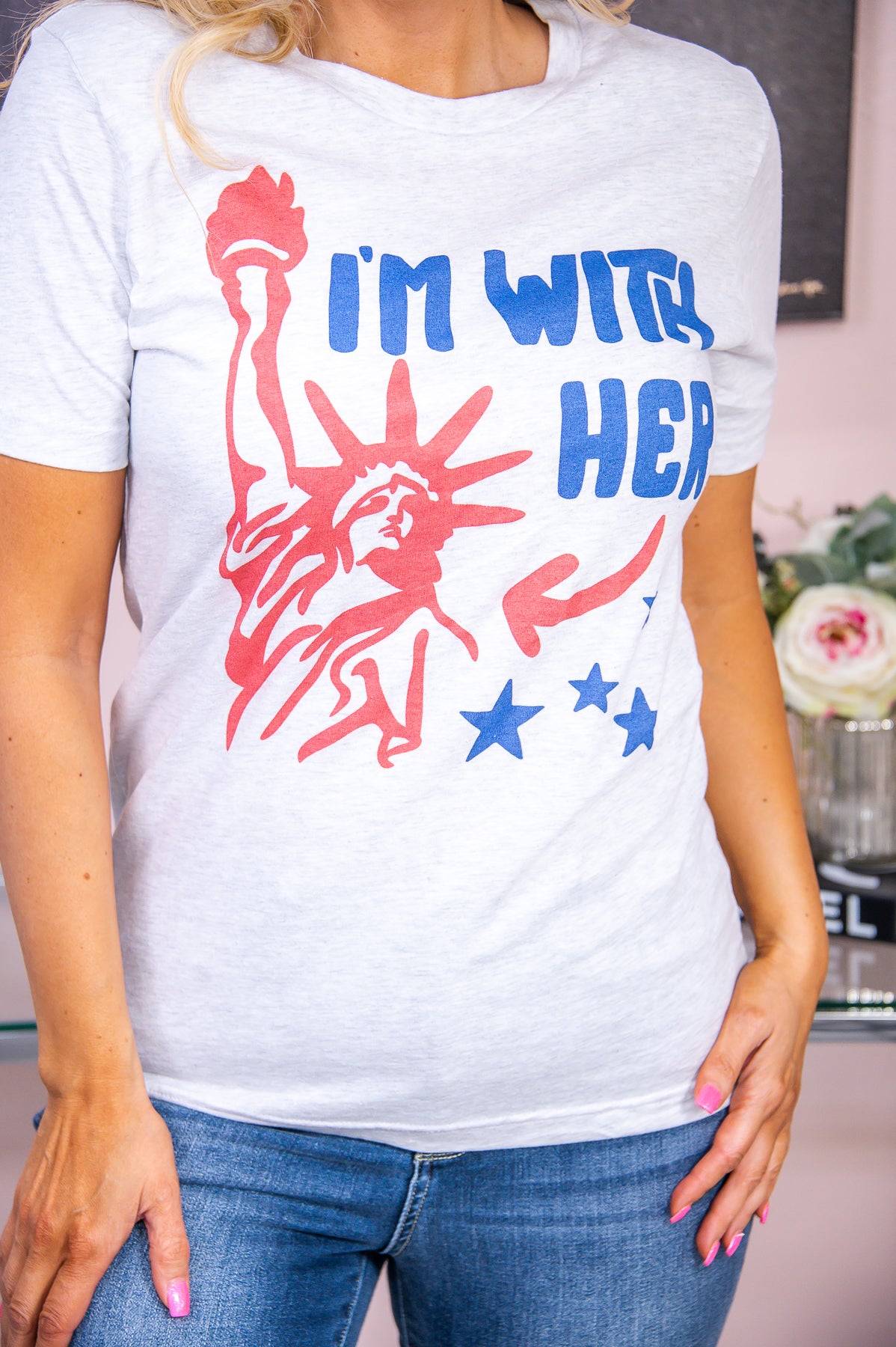 I'm With Her Ash Graphic Tee - A2781AH