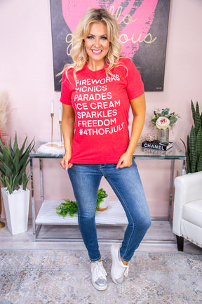 Fireworks Picnics Heather Red Graphic Tee - A2770HRD