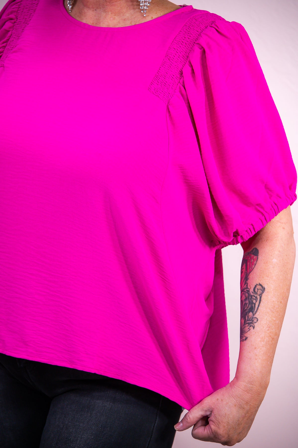 Surpass My Expectations Fuchsia Solid Top - T9323FU