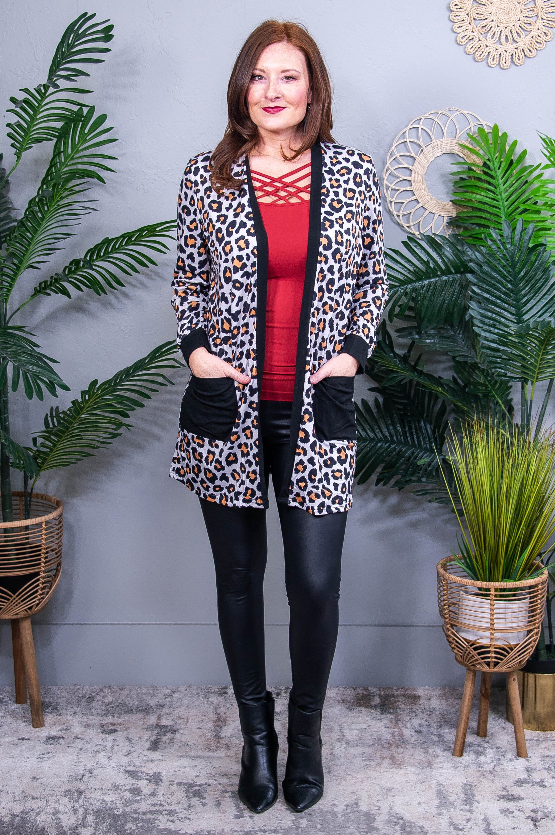 Wild For You Black Printed Cardigan O5809LE