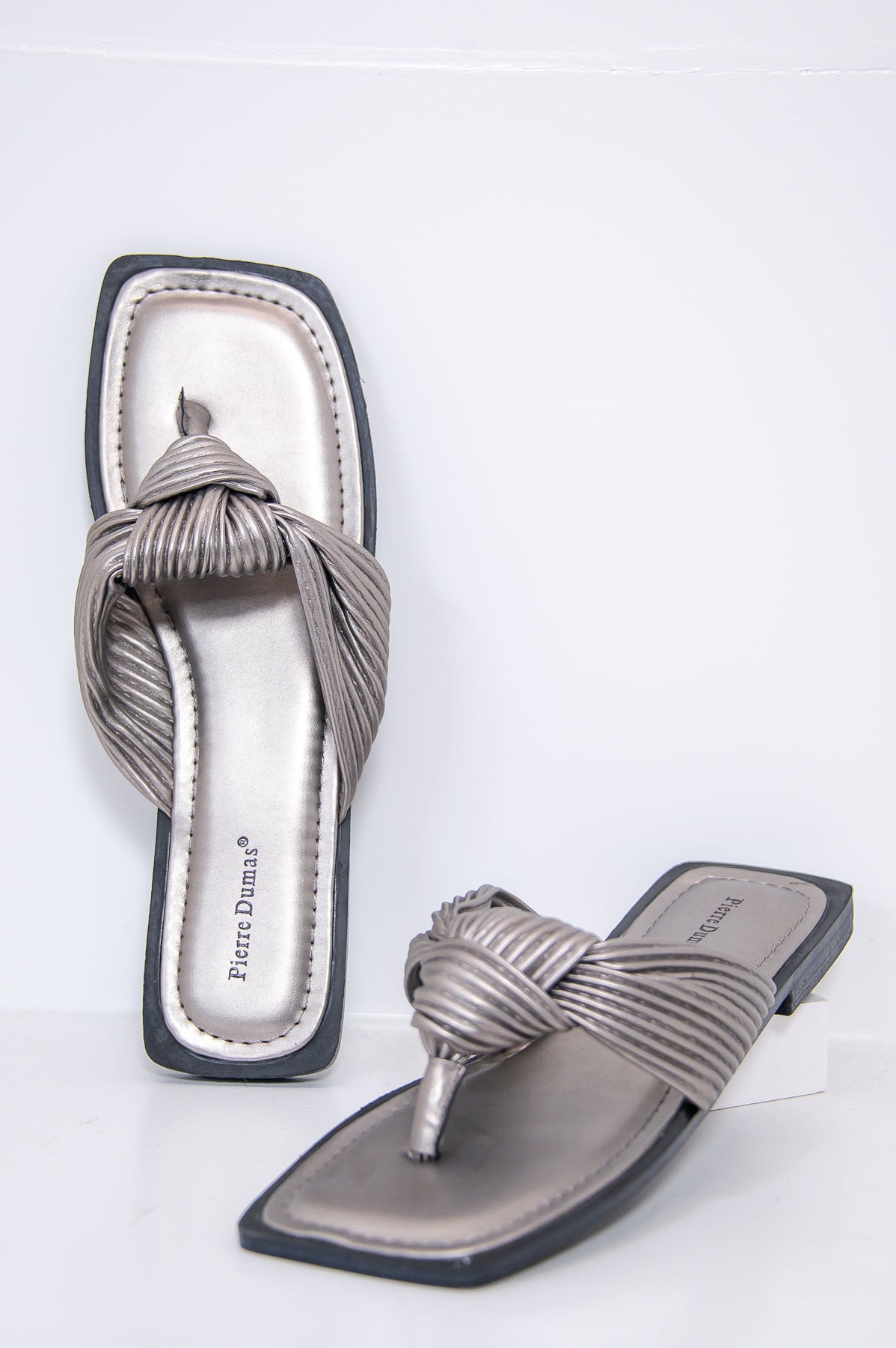 Sandy Paradise Pewter Solid Knot Sandals - SHO2699PW