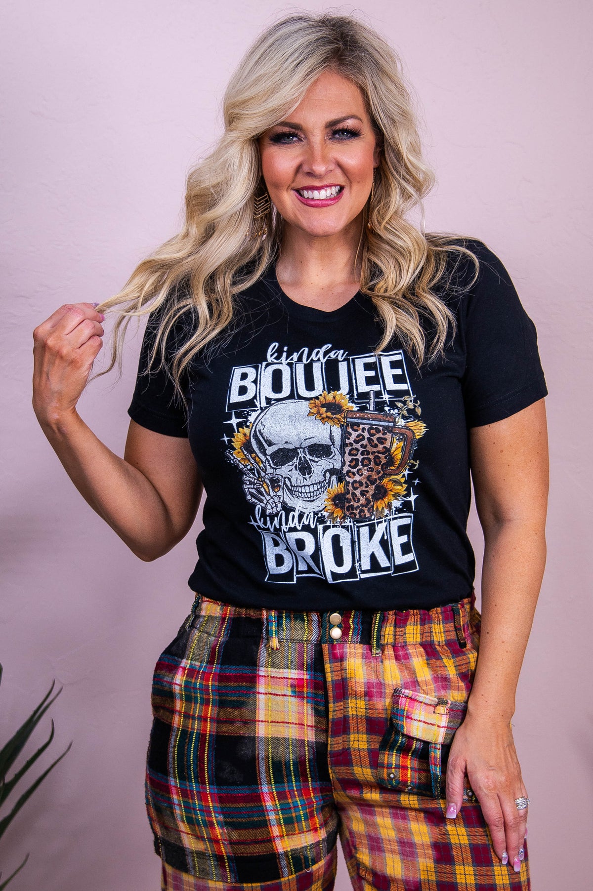 Boujee Black Graphic Tee - A3516BK