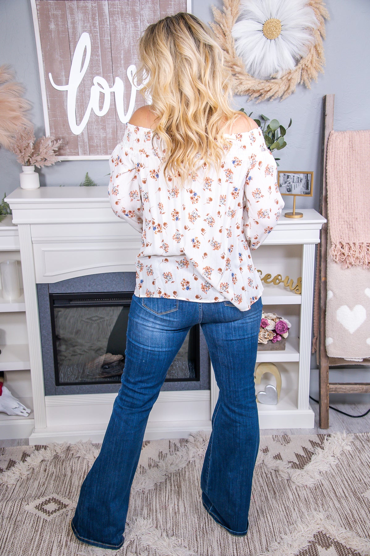 Dreaming The Day Away Cream/Multi Color Floral Off The Shoulder Top - T7233CR
