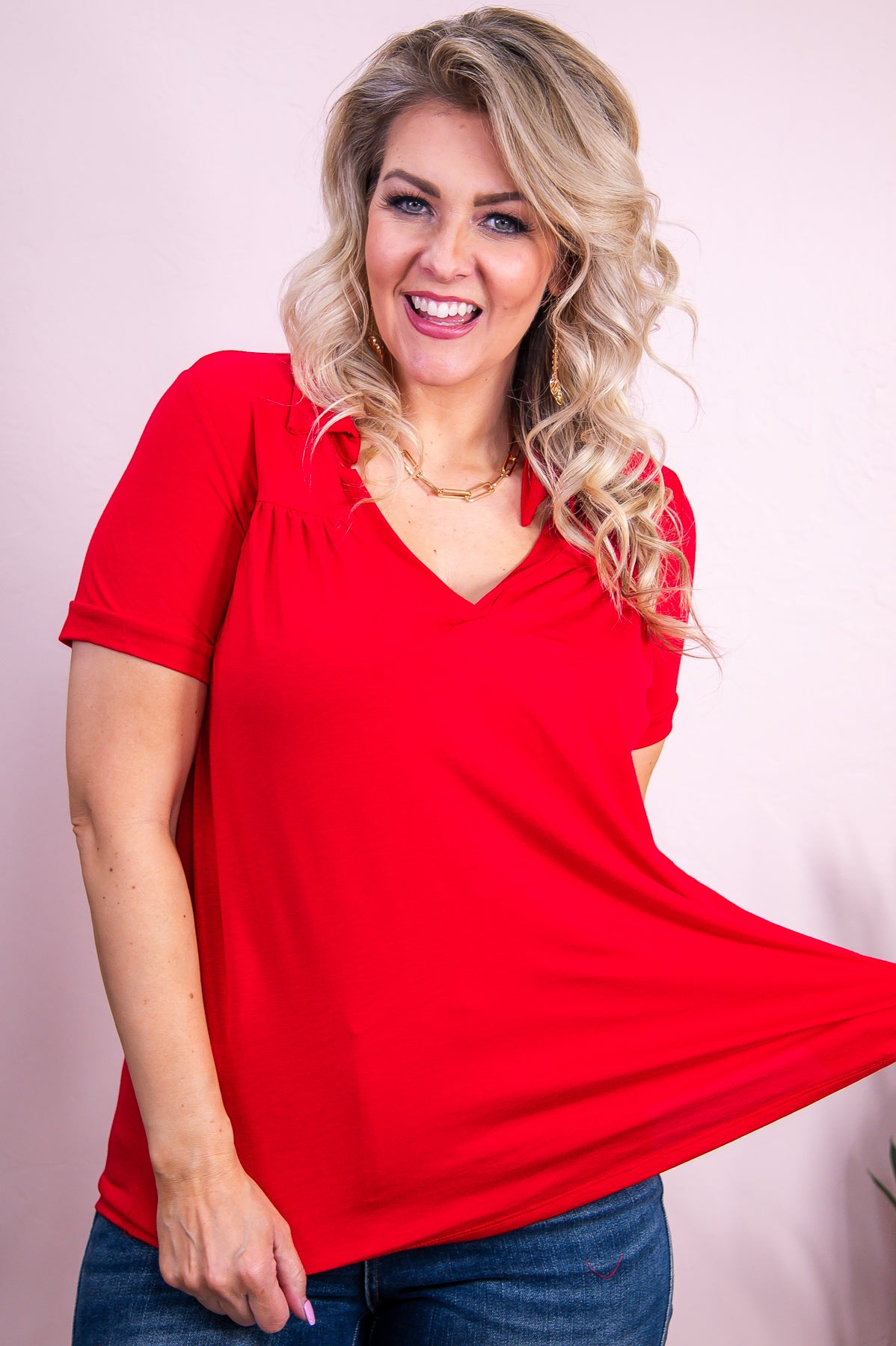 No Limits Red Solid Top - T9339RD