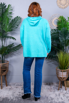 Basically My Favorite Turquoise Hooded Pullover - T10867TU