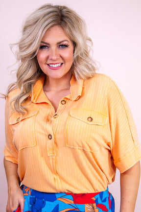 Coastal Charm Light Orange Solid Top - T9350LOR