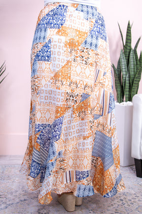 Exciting Endeavors Denim Blue/Multi Color/Pattern Skirt - E1141DBL