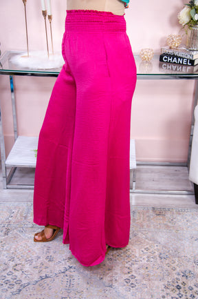Missing Your Chance Fuchsia Solid Palazzo Pants - PNT1441FU