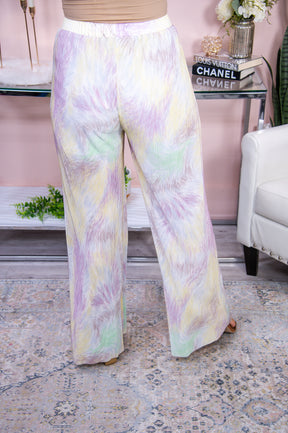 Creativity Is Within Lavender/Multi Color Printed Pants - PNT1443LV
