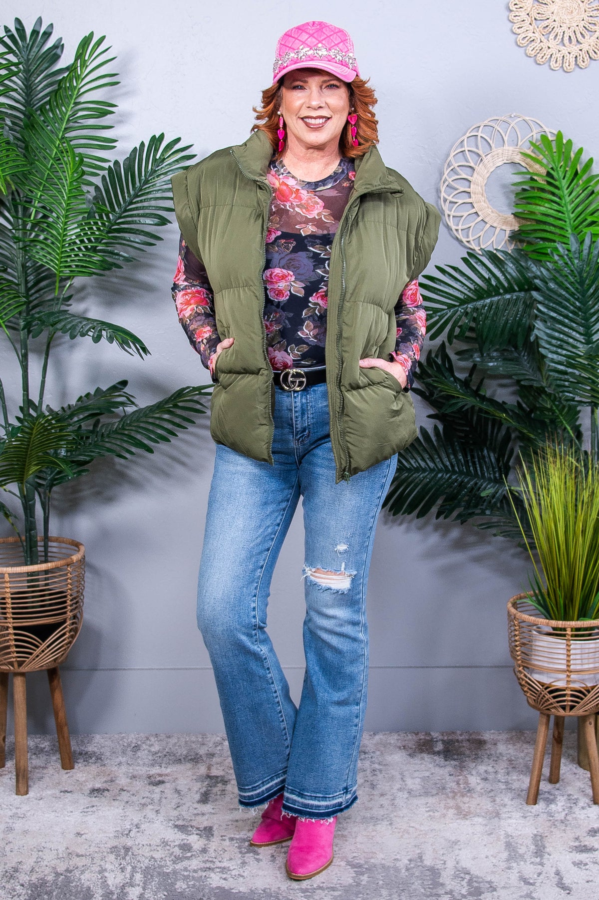 Puff & Stuff Puffer Olive Vest- O5762OL