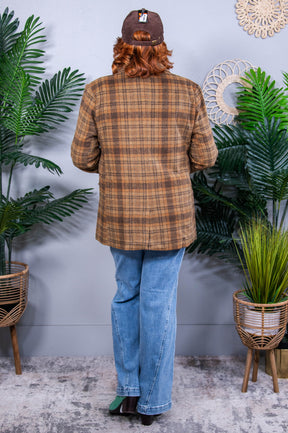 World Class Brown Plaid Blazer - O5766BR