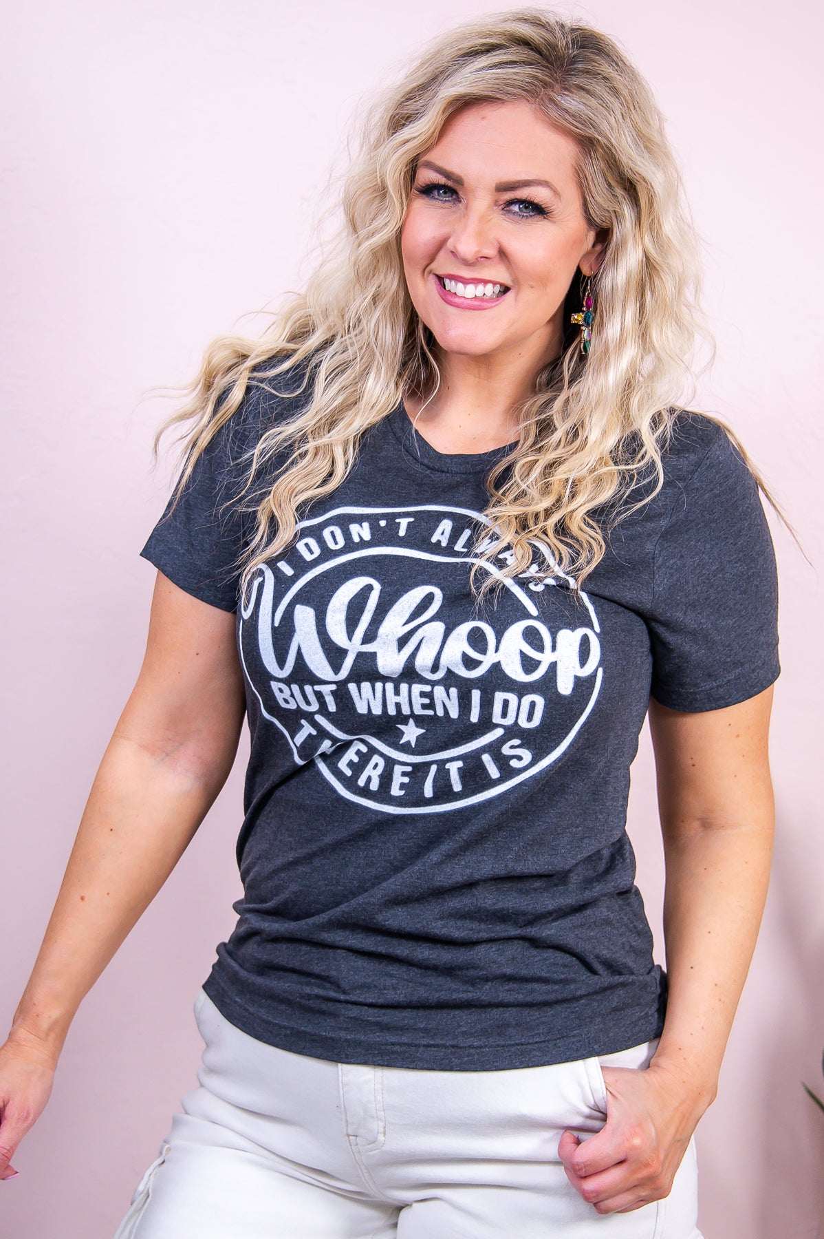 I Don't Always Whoop Dark Heather Gray Graphic Tee - A3297DHG