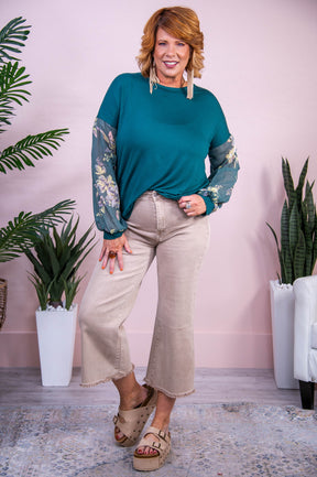 Layers Of Love Hunter Green Floral Top - T10275HGN
