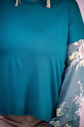 Layers Of Love Hunter Green Floral Top - T10275HGN