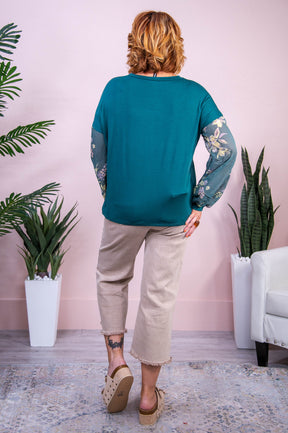 Layers Of Love Hunter Green Floral Top - T10275HGN