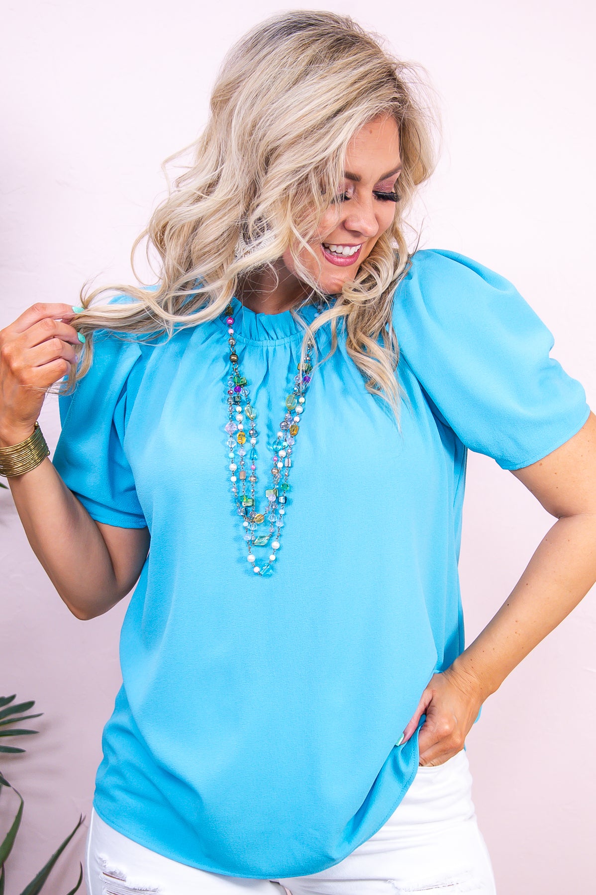 Fabulous In Spring Light Blue Solid Top - T9397LBL