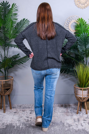 Simply Basic Black Sweater Top - T10934BK